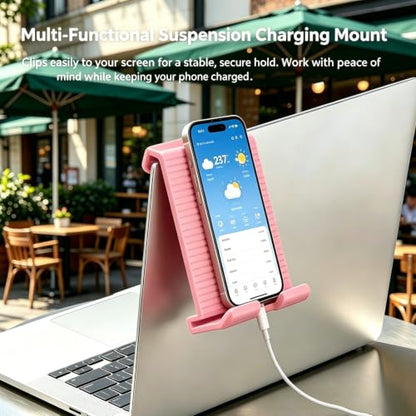 Silicone Foldable Phone Stand for Desk, Adjustable Bendable Cell Phone Holder with Aluminum, Anti Slip Rollable Multi Angle Desktop Stand for Tablet Laptop, Portable Accessories for Office Travel Home