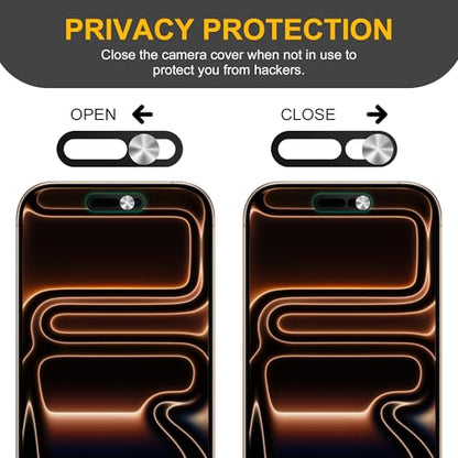 3 Pack Privacy Cover Compatible for iPhone 17 Pro/iPhone 17 Pro Max with 2 Front Camera Privacy Cover, Anti-Spy Camera Cover, Easy-Adhesive Design, Safeguard on iPhone 17 Pro/17 Pro Max. Black - size: iPhone 17 Pro/ iPhone 17 Pro Max