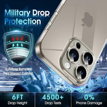 Supdeal Crystal Clear Case for iPhone 15 Pro Max, [Not Yellowing] [Camera Protection] [Military Grade Drop Tested] Transparent Shockproof Protective Soft Silicone Slim Cover, 6.7 inch, Transparent - color: Transparent, size: iPhone 15 Pro Max