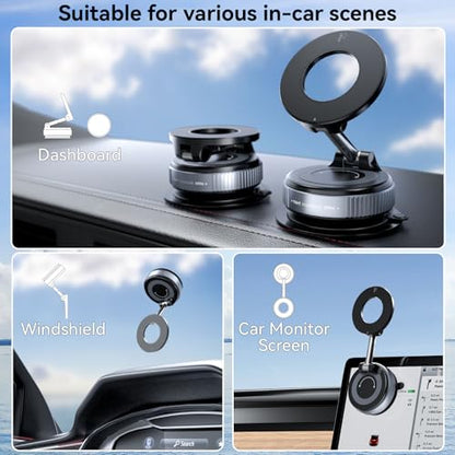 CloudValley Vacuum Magnetic Car Phone Mount for MagSafe - style: Magnetic Mount-Black