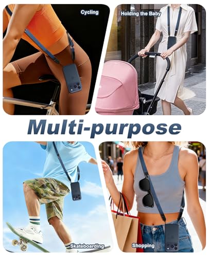 TiMOVO Phone Lanyard Crossbody for iPhone 17 Series Case, Adjustable Anti-Theft Phone Strap with Quick Release Buckle - color: Blue