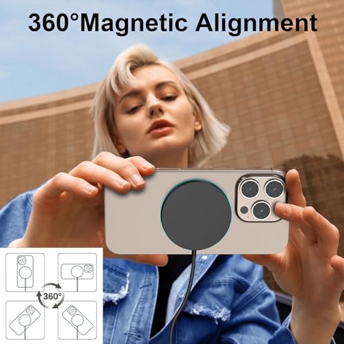 for MagSafe Charger, Magnetic Wireless Charging Pad for iPhone 17/17 Pro/17 Pro Max/Air/16 15 14 13 12 Pro Max Plus mini & AirPods 2 3 Pro, Strong Magnet, USB-C/A Ports (Black-V2) - color: Black-V2