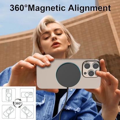 for MagSafe Charger, Magnetic Wireless Charging Pad for iPhone 17/17 Pro/17 Pro Max/Air/16 15 14 13 12 Pro Max Plus mini & AirPods 2 3 Pro, Strong Magnet, USB-C/A Ports (Black-V2) - color: Black-V2