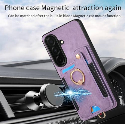 for Samsung Galaxy S26 Plus Case Wallet with Card Slots Blue | PU Leather Flip Folio Cover,RFID Blocking Ring Holder,Kickstand,Wrist Strap,Shockproof,Magnetic Protective,Women Men Girls - color: Blue, size: Galaxy S26 Plus 6.7 Inch