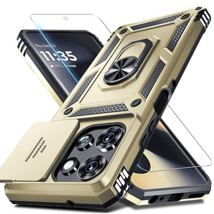 for Moto G Power 5G 2026/2025 Case Built in Slide Camera Cover Gold - color: Gold, size: Moto G Power 5G(2025)