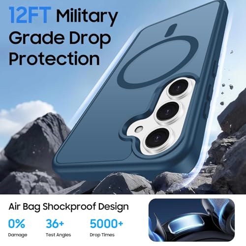 Magnetic for Samsung Galaxy S24 FE Wallet Case with Card Holder﻿ | Compatible with MagSafe, Shockproof Phone Cover with Detachable RFID Blocking Card Slot, Deep Blue - color: Deep Blue, size: S24 FE 6.7"