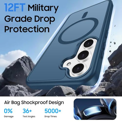 Magnetic for Samsung Galaxy S24 FE Wallet Case with Card Holder﻿ | Compatible with MagSafe, Shockproof Phone Cover with Detachable RFID Blocking Card Slot, Deep Blue - color: Deep Blue, size: S24 FE 6.7"