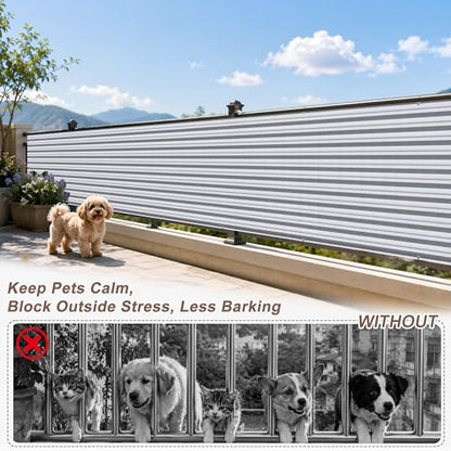SUNNY GUARD 3' x 16' Balcony Privacy Screen, HDPE Patio Railing Cover Fence - color: Silver Grey White Stripes, size: 0 3' x 1 6'