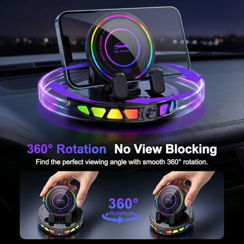 Wireless Car Charger Dashboard Phone Holder,15W Fast Charging