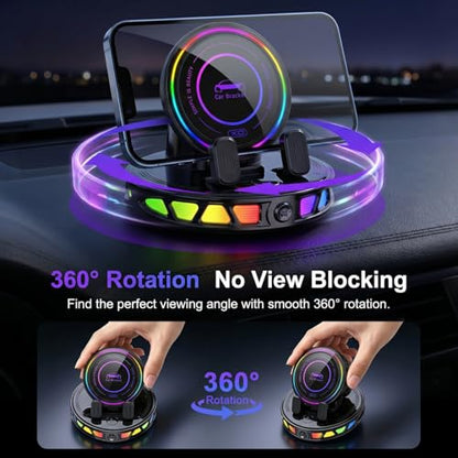 Wireless Car Charger Dashboard Phone Holder,15W Fast Charging