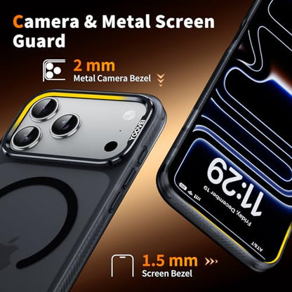 Magnetic & Shockproof for iPhone 17 Pro Max Case,Compatible with MagSafe Soft Touch Translucent Slim Fit Military-Grade Protection Phone Case for iPhone 17 Pro Max,Frosted Black - color: Black