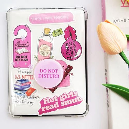 Cute Donot Disturb Expandable Collapsible Grip, for with Kindle E-Readers, iPhones and Smartphones,Rotating Folding Elastic Base, A Gift for Book Lover - color: DO NOT DISTURB