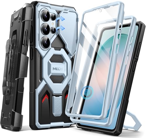 TONGATE Magnetic Stand for Samsung Galaxy S26 Ultra Case, Compatible with Magsafe, [Camera Cover & 2 Front Frames][Military Drop Protection]S26 Ultra Case Built-in Screen Protector & Belt Clip,SkyBlue - color: Sky Blue