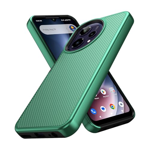 for Cricket Icon Plus 2026 (Plus Version Only) /AT&T Verge 2 Case with Tempered Glass Screen Protector,Dual Layer Heavy Duty Shockproof Protection (Dark Green) - color: Dark Green