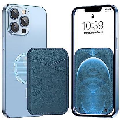 Miroddi for MagSafe Wallet, Ultra-Thin Magnetic Wallet with 2 Card Slots | RFID Blocking, No More Falling, Strongest Magnetic Card Holder for iPhone 17/16/15/14/13/12 Series & Pixel 10 Series, Blue - color: Blue