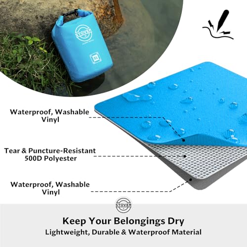 STOVER 5/10/25/30/40L Waterproof Dry Bag, Small Lightweight Roll Top Dry Bag Backpack w/Waterproof Phone Case, Kayaking, Travel, Hiking, Fishing, Tubing, Camping, the Beach, Men/Women (Blue) - color: 5/10l Blue, size: 5L