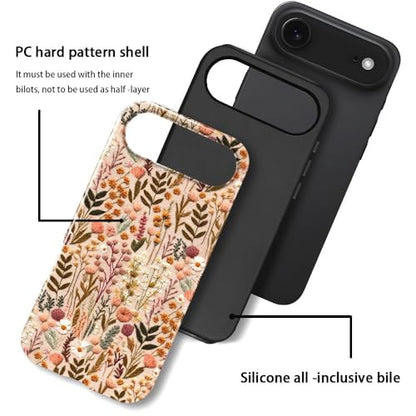 Compatible with iPhone 17 Air,Anti-Scratch Glossy Case Cover,Boho Romantic Embroidery Flower - color: Boho Romantic Embroidery Flower, size: IPhone 17 Air