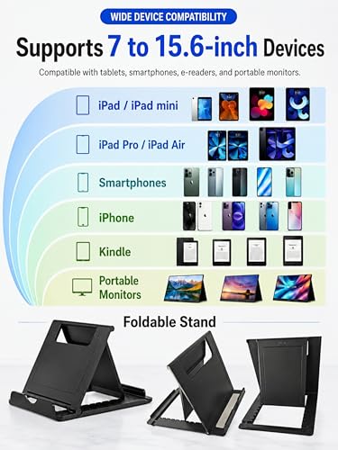 JIFANPAUL Foldable Phone & Tablet Stand Compatible with iPhone/iPad - size: L
