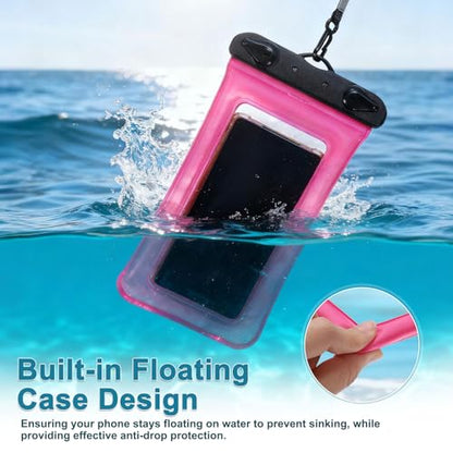 PATIKIL 3Pcs Waterproof Phone Pouch Floating No Sink Universal Cellphone Dry Bag Waterproof Phone Case for Kayaking Beach Swimming Hiking, Orange - color: Orange