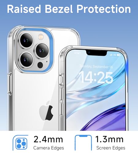USLAI Case for iPhone 13 Pro Max, Anti-Yellowing, Crystal Clear Back, Shockproof & Military‑Grade Drop Protection - Transparent - color: Clear, size: iPhone 13 Pro Max