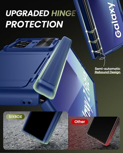 for Samsung Galaxy Z Fold 7 Case with Card Holder, Blue - color: Blue
