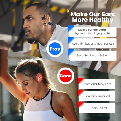 Bone Conduction Headphones Wireless Bluetooth Open Ear Headphones with Mic Long Battery Life Waterproof Earphones for Running, Cycling, Hiking, Workout, Gym - color: Blue