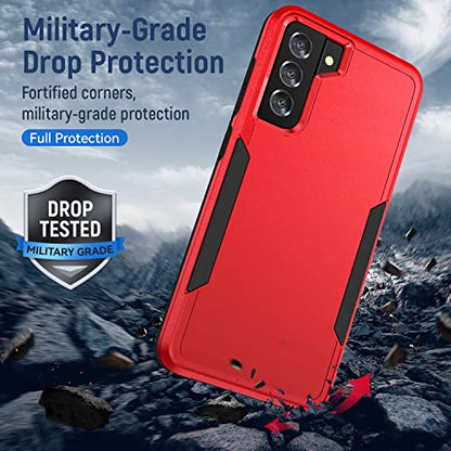 for Samsung Galaxy S21 Plus Case, Military Grade Drop Tested, Heavy-Duty Tough Rugged Shockproof Protective Case, Red - color: Red
