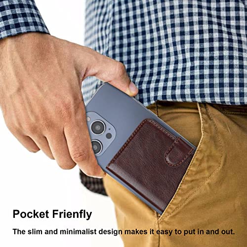 Bocasal for MagSafe Card Wallet for iPhone, Brown - color: Brown