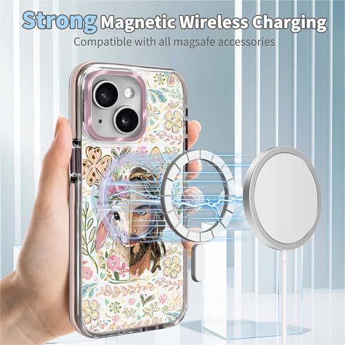 VisEnt Clear Case for iPhone 14, Magnetic Phone Case, Transparent Slim Cover, Military Grade Protection, Shockproof, Anti-Yellowing, Scratch Resistant, Christian Jesus Lamb - color: Christian Jesus Lamb, size: Iphone 14