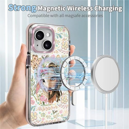 VisEnt Clear Case for iPhone 14, Magnetic Phone Case, Transparent Slim Cover, Military Grade Protection, Shockproof, Anti-Yellowing, Scratch Resistant, Christian Jesus Lamb - color: Christian Jesus Lamb, size: Iphone 14