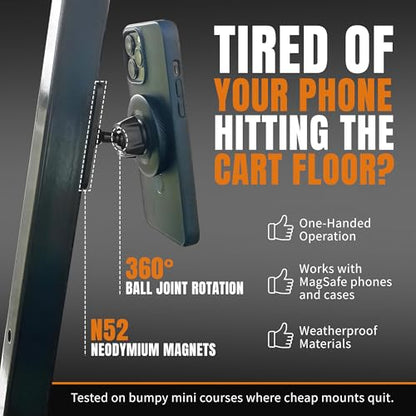 DESERT FOX GOLF Magnetic Golf Cart Phone Holder Mount for iPhone Android