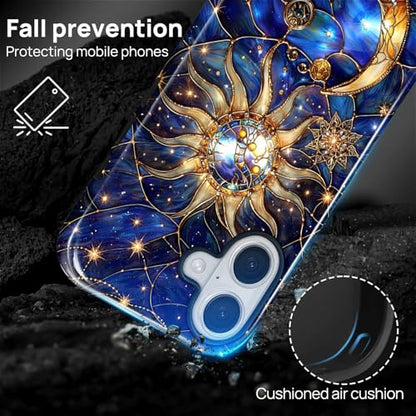 Case Compatible with iPhone 17, Cute Dual Layer Hybrid Phone Cover, Military Grade Drop Protection, Aesthetic Shockproof Phone Case for Women Girls, Galaxy Sun Moon - color: Galaxy Sun Moon, size: Iphone 17