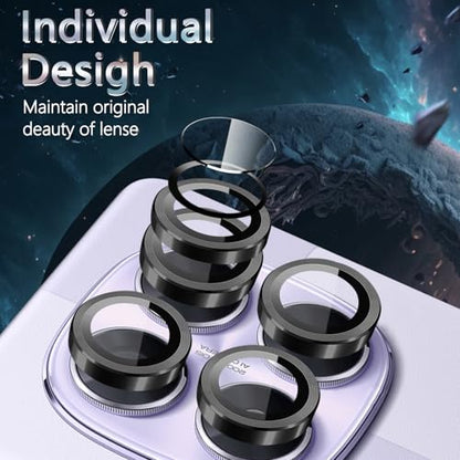 1 Pack Camera Lens Frame for Xiaomi Redmi Note 14 Pro 5G, 9H Glass Screen Protector Anti-Scratch, Tempered Glass Metal Individual Camera Cover Accessories for Redmi Note 14 Pro 5G, Black - size: for Redmi Note 14 Pro 5G