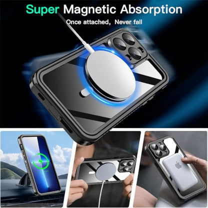 AICase iPhone 13 Pro Case Waterproof with MagSafe Clear Snowproof,Dustproof and Shockproof,IP68 Certified Full Body 360 Protection Fully Sealed Underwater Cover for iPhone 13 Pro 6.1" - color: iphone 13 Pro Waterproof Case