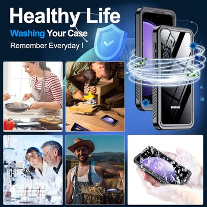 xiwxi for Samsung Galaxy S23 FE Case Waterproof,[IPX8 Underwater Case][Full Body Shockproof & Military Dropproof] Clear Sound Quality Built-in Screen Protector for Samsung S23 FE 6.4 inch-Black - size: For Samsung S23 FE-6.4"