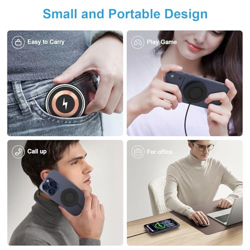 15W Magnetic Wireless Charger for Samsung S26 Ultra S26+ Android Wireless Charger Fast Charging Pad for Galaxy S25 FE Ultra S24 S23 S22 S21 Z Fold 7, iPhone 17 16 15 14 13, USB-C/A for MagSafe Charger - color: Black