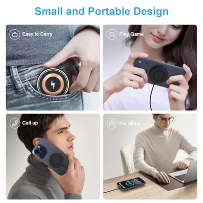 for Samsung S26 Ultra Magnetic Wireless Charger Fast Charging Pad for Galaxy S26 S26+ S25 FE Ultra S24 S23 S22 S21 Z Fold7,15W USB-C/A Android Phone Wireless Magsafe Charger for iPhone 17e 17 16 15 14 - color: Black2