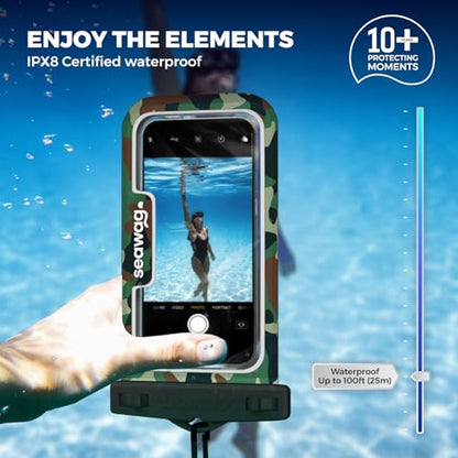 SEAWAG Waterproof Pouch for Smartphone Universal Size (Camouflage) - color: Camouflage