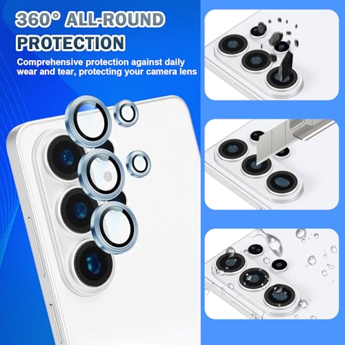 Camera Lens Protector for Samsung Galaxy s26 Ultra, Solid Color Spiral Ring - color: Blue