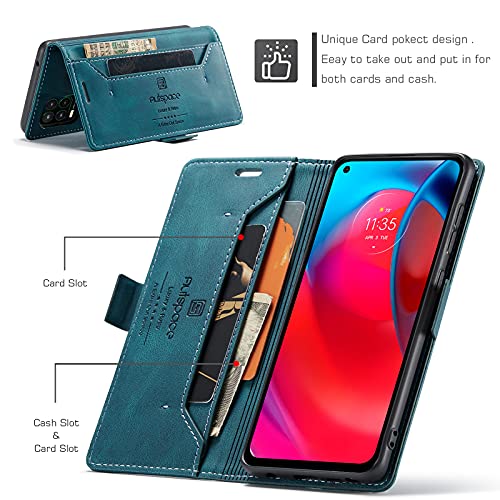 HAII Case for Moto G Stylus 5G 2021,PU Leather Folio Flip Wallet Case with Card Holster Stand Kickstand Magnetic Closure Shockproof Phone Cover for Motorola Moto G Stylus 5G 2021 (Blue) - color: Blue