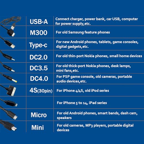 10 in 1 Multi Universal USB Charging Cable - color: Black