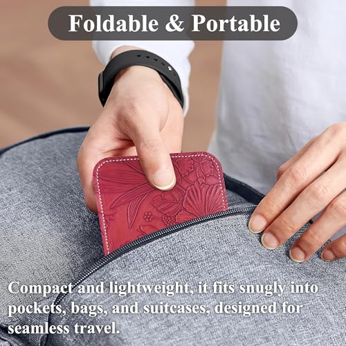 Airplane Travel Essentials for Flying Flex Flap Cell Phone Holder & Flexible Tablet Stand for Desk, Bed, Treadmill, Home & in-Flight Airplane Travel Accessories(1-Carved Red) - color: 1-Carved Red