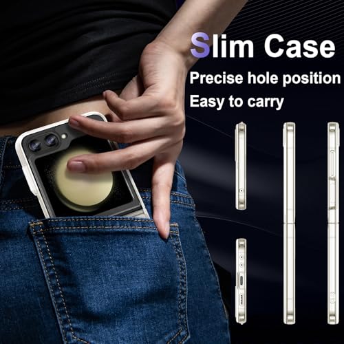 Case for Samsung Galaxy Z Flip 5, Military Grade Drop Protection Phone Case, Yellowing Resistant, Anti-Scratch Hard PC Back, Shockproof Hard Ultra-Thin Protective Cover, Clear - size: Samsung Galaxy Z Flip5