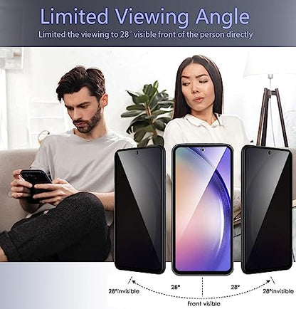 【2+2 for Samsung Galaxy A17 5G Privacy Screen Protector Camera Lens Protector, Anti-Spy Tempered Glass Film,9H Hardness,Anti-Scratch, Easy Installation - size: Galaxy A17 2+2