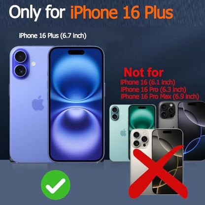 Battery Case for iPhone 16 Plus, Enhanced 12000mAh Portable Protective Wireless Charging Case Support Carplay Compatible with iPhone 16 Plus (6.7 inch) Rechargeable Battery Charger (Black) - size: iPhone 16 Plus