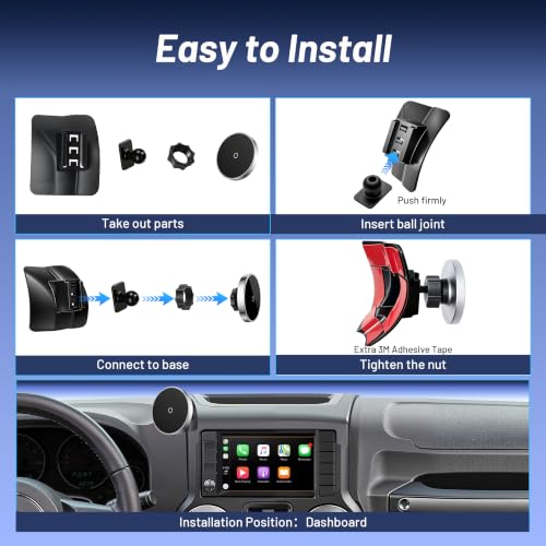 Car Phone Holder for Jeep Wrangler (2011-2016 2017),Magsafe Car Mount Charger,Magnetic Phone Holder,15W Wireless Charging,Dashboard Phone Holder,360° & Hands Free,2015 Wrangler Interior Accessories - size: Jeep Wrangler | 2011-2017