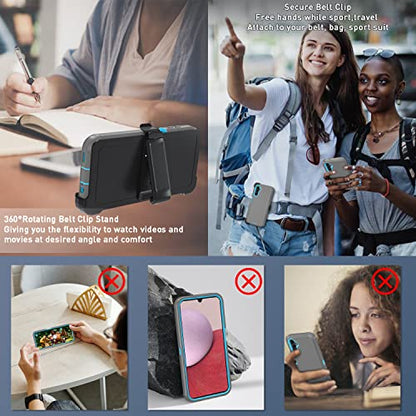 for Samsung Galaxy A14 5G case,A14 5G Heavy Duty case,[Military Grade Protective ][Shockproof] [Dropproof] [Dust-Proof], Compatible with Galaxy A14 5G (Gray/Blue) - color: Gray/Blue