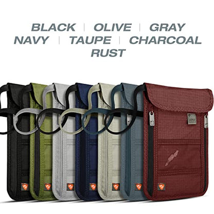 Lewis N. Clark Stash Neck Travel Wallet | RFID Blocking Passport Holder | Protect Personal Information | Navy - color: Navy