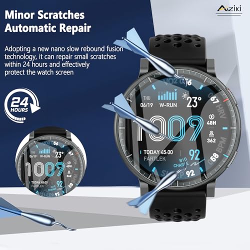 Aiziki（6 Pack Compatible for Amazfit Active Max Smart Watch Screen Protector, Full Coverag, HD Clear Easy Install, Bubble Free for Amazfit Active Max Smart Watch Screen Protector - size: RM6-Amazfit Active Max Smart Watch-US