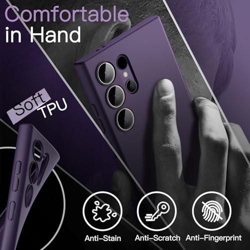 JETech Slim Case for Samsung Galaxy S24 Ultra, Titanium Violet | Camera Lens Protection, Soft TPU Design, Matte Finish, Shockproof Protection - color: Titanium Violet, size: S24 Ultra